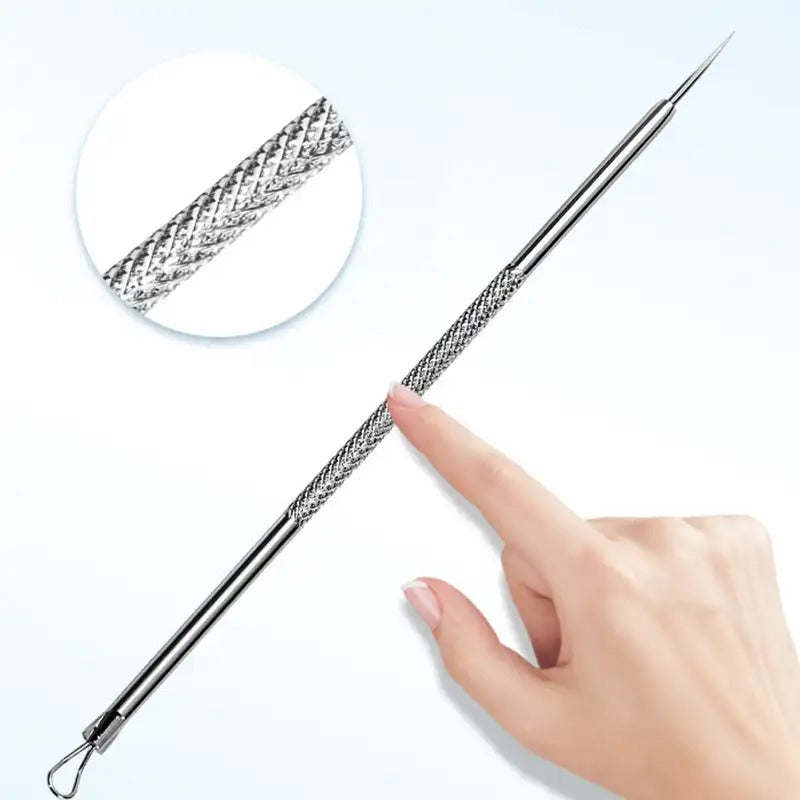 FacialTools - Ensemble D'outils en Acier Inoxydable pour Éliminer les Points Noirs