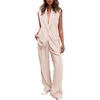 Icone™ BlazerSet: Ensemble Blazer Et Pantalon Chic Sans Manches Pour Femme