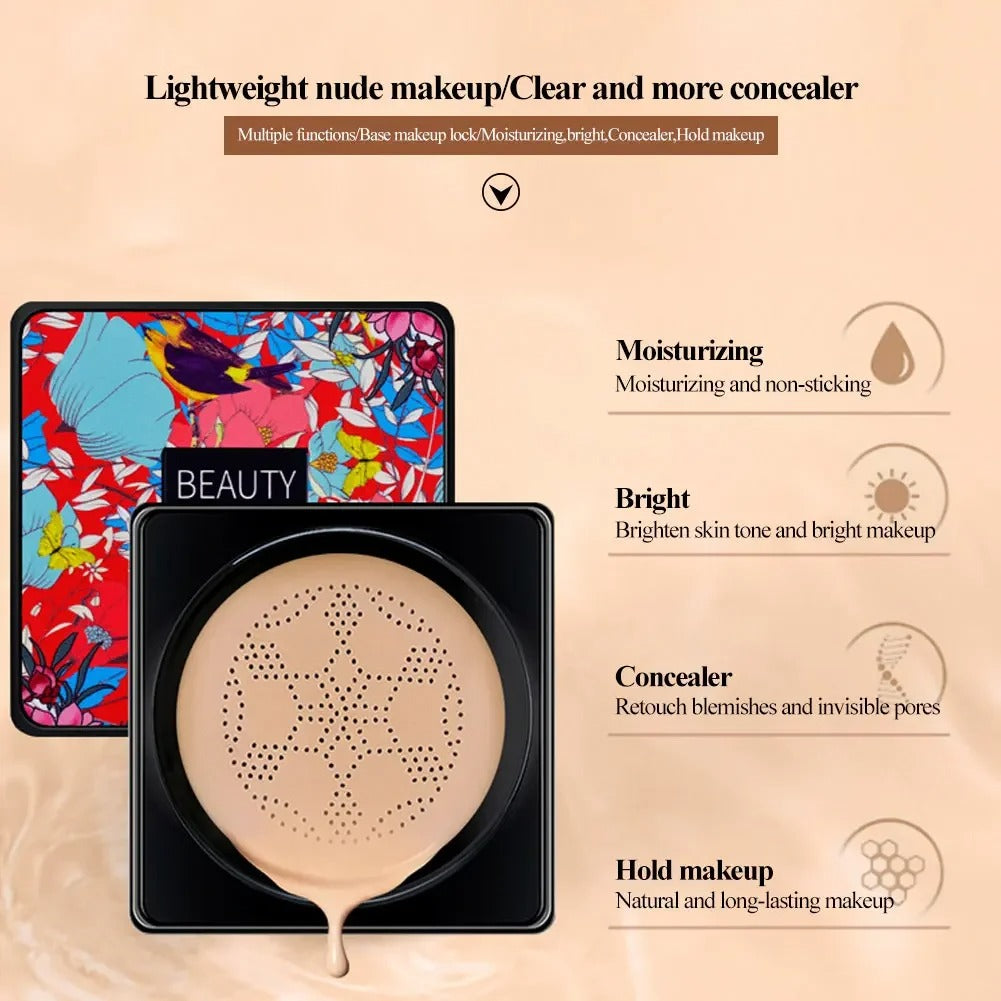 FoundationCream 1+1 GRATUIT - Crème Fond De Teint Hydratante Et Eclaircissante Avec Eponge Douce