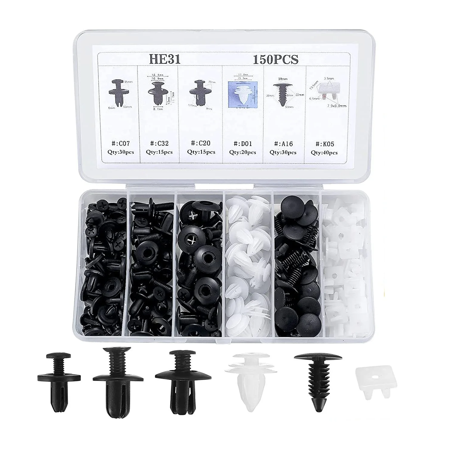 CarClips 1+1 GRATUIT – Utilisation Universelle Résistants Réparation Automobile Clips