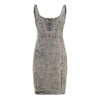 Icone™ DenimDress: Robe Ajustée En Denim Avec Fente Et Bretelles Réglables