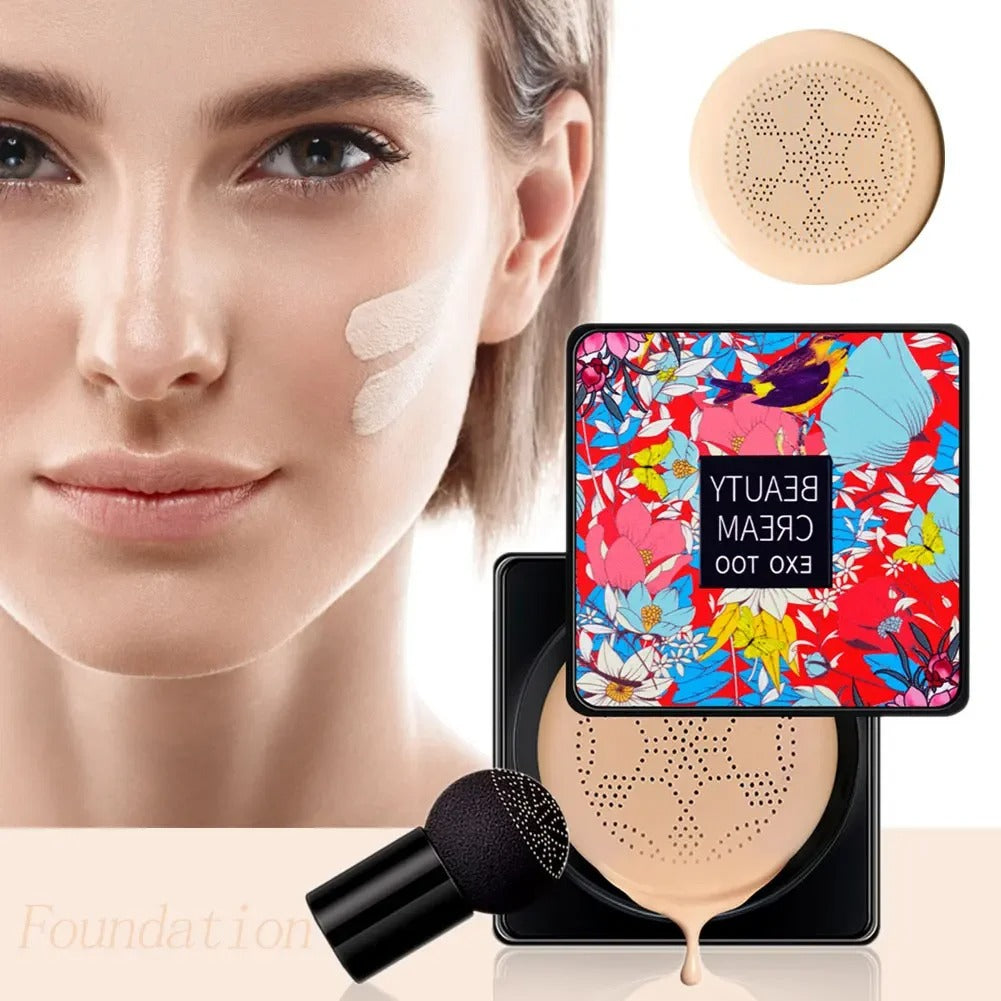 FoundationCream 1+1 GRATUIT - Crème Fond De Teint Hydratante Et Eclaircissante Avec Eponge Douce