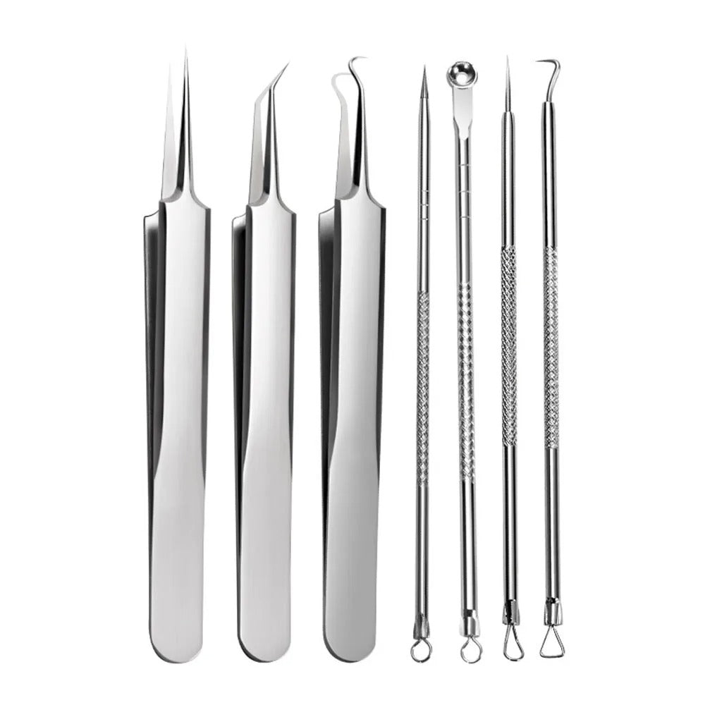 FacialTools - Ensemble D'outils en Acier Inoxydable pour Éliminer les Points Noirs