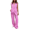 Icone™ BlazerSet: Ensemble Blazer Et Pantalon Chic Sans Manches Pour Femme