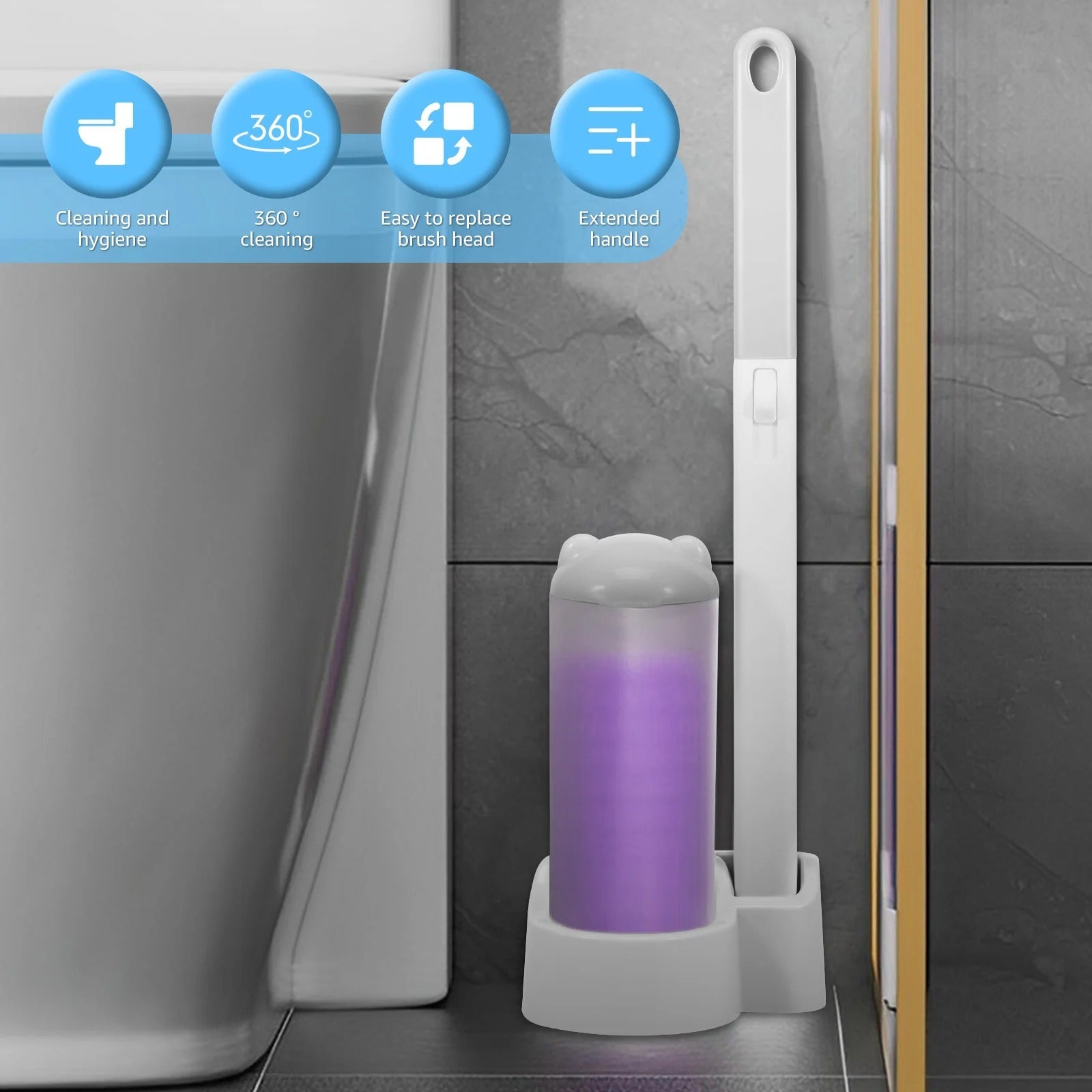 Cleaner Pro° ToiletCleaner: Tête De Brosse De Toilette Jetable Kit De Nettoyage