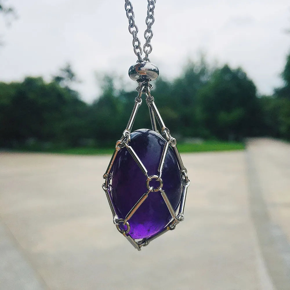 Jewelance™ - Collier Ajustable avec Support Pour Pierres en Cristal