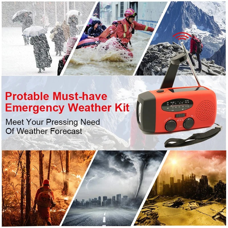 MultiRadio - Multifonction Solaire Portable Radio D'Urgence