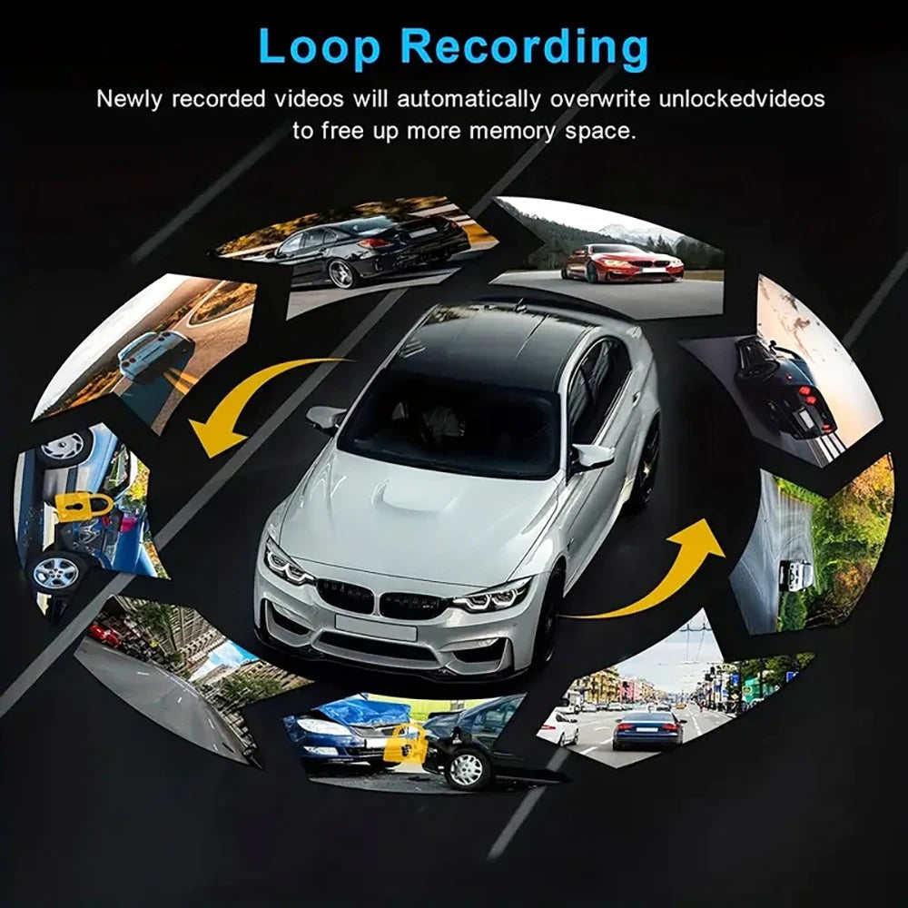 CarRecorder - Haute Définition 4 Angles De Caméra Wi-Fi Enregistreur Voiture