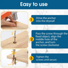 WallScrews - Haute Qualité Usage Intensif Sans Perçage Vis Muralest Et Ancrages
