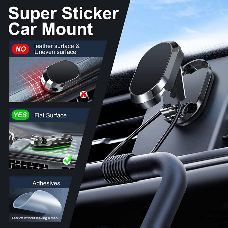 Holder360° FoldableHolder - Support Magnétique Pliable en Métal Pour Téléphone Portable