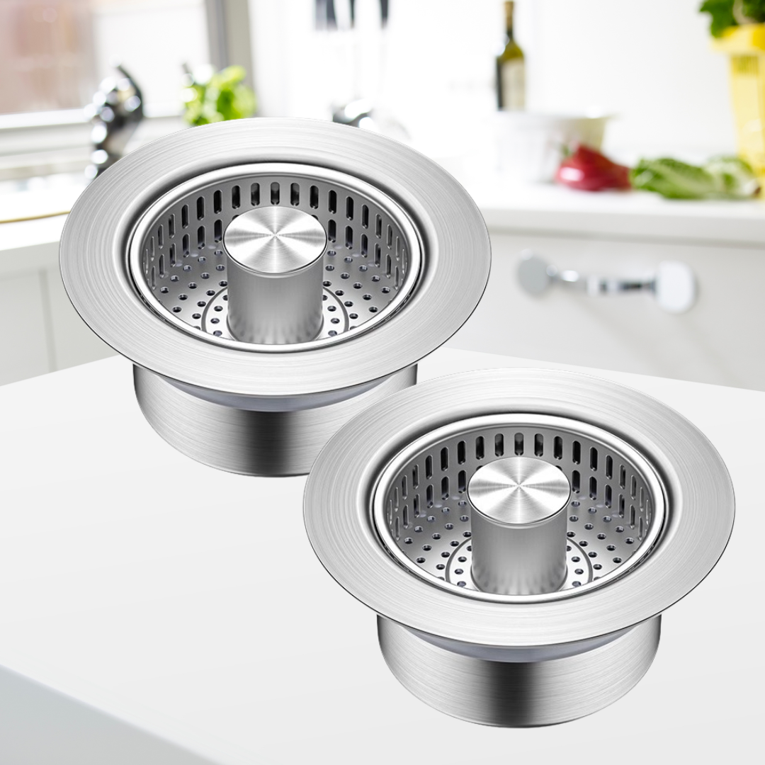 Globetrek° DrainStrainer 1+1 GRATUIT: Facile À Installer  Évier De Cuisine Bouchon Et Égouttoir