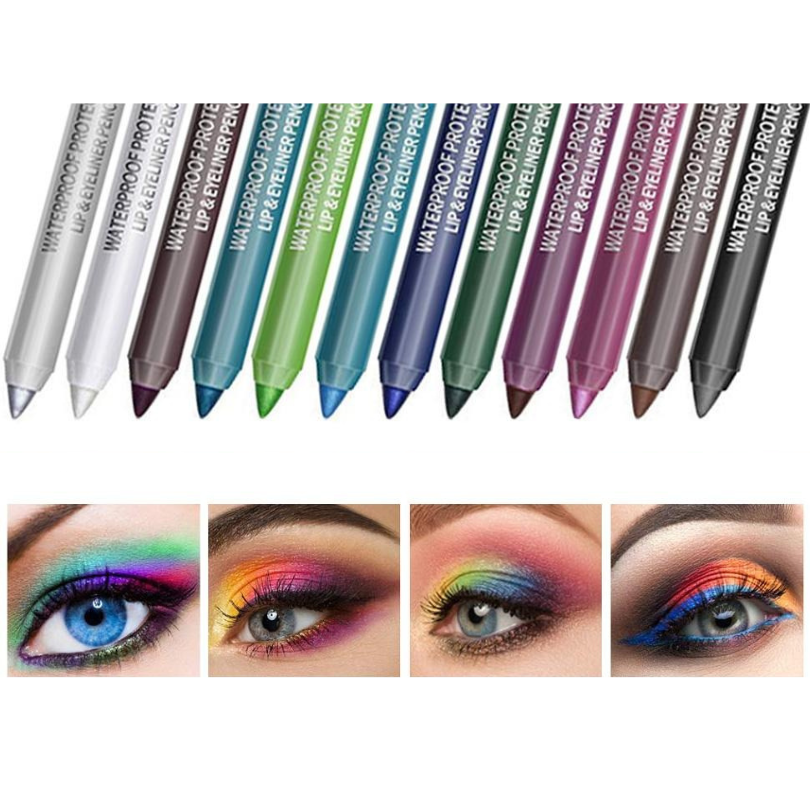 WaterproofEyeliner - Crayon Eye-liner Longue Tenue Waterproof, Set de 12 pièces