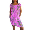 Icone™ CasualDress: Imprimé Nature Cou Rond Robe Décontractée