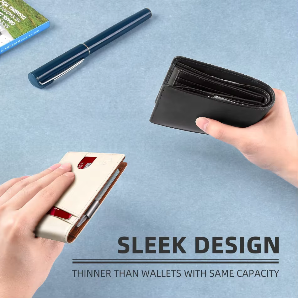 Icone™ SlimWallet - Portefeuille RFID Ultra Fin Et Sécurisé En Cuir Pour Hommes