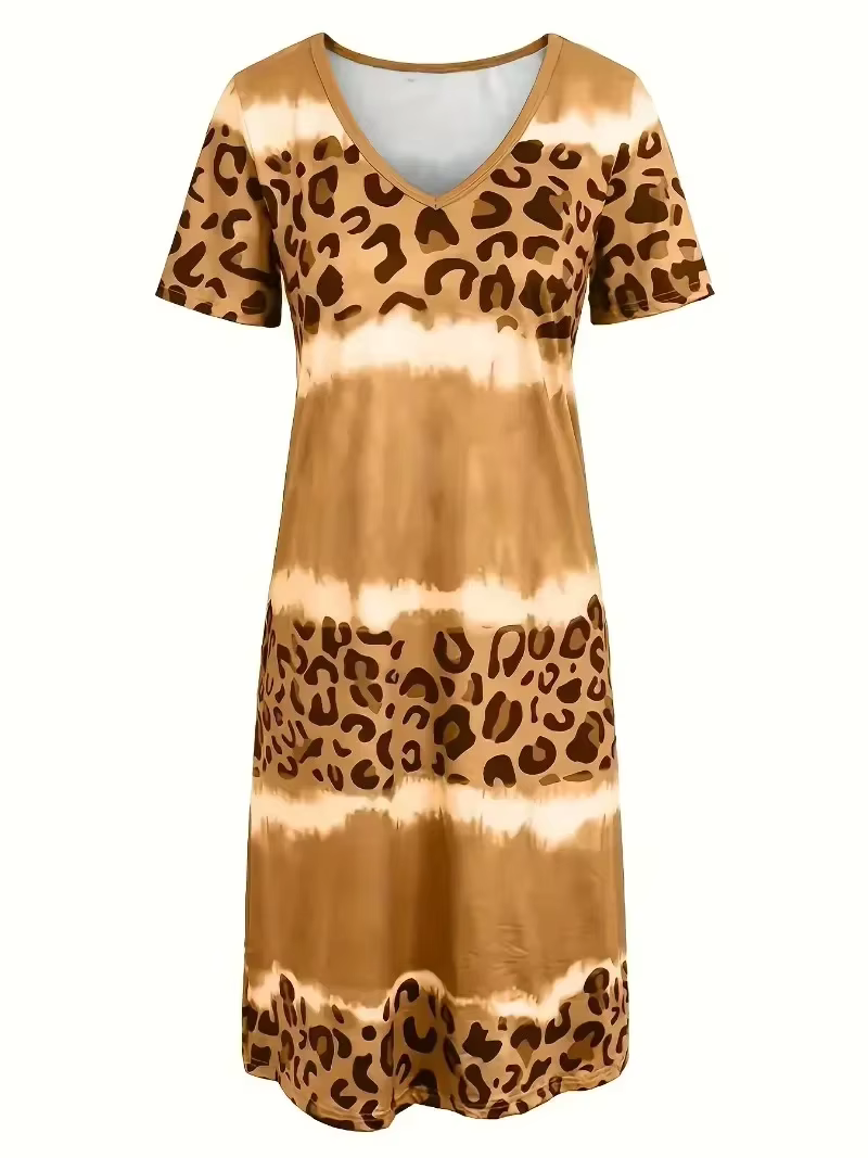 Icone™ LeopardDress: Femme Robe Imprimé Léopard