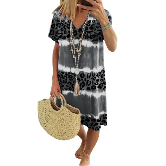Icone™ LeopardDress: Femme Robe Imprimé Léopard