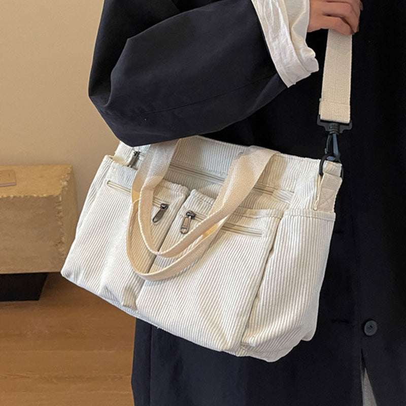 Icone™ CorduroyBag: Grande Capacité Unisexe Vintage Style Velours Côtelé Sac