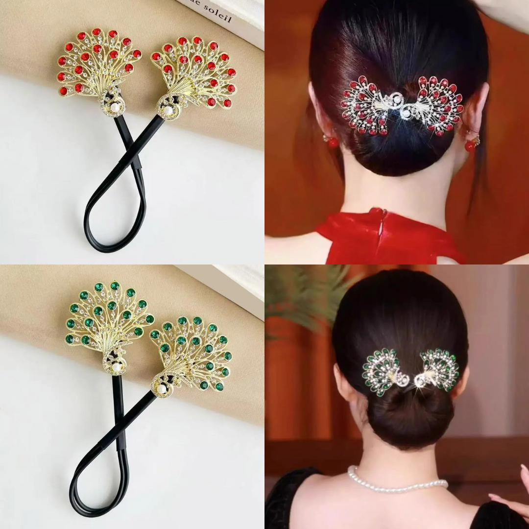 Rose® HairTie 1+1 GRATUIT: Élégant  Élastique À Cheveux Élégant Vintage Queue De Cheval En Cristal Twist Holder