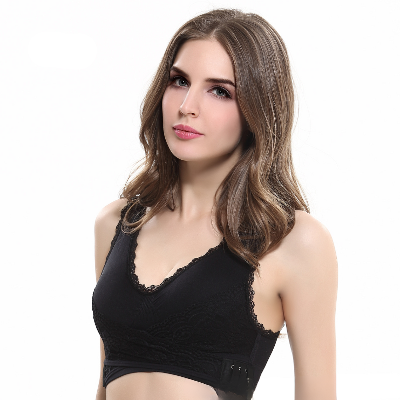 Icone™ LaceBra:  Fil Gratuit Devant Croix Dentelle Ascenseur Soutien-Gorge