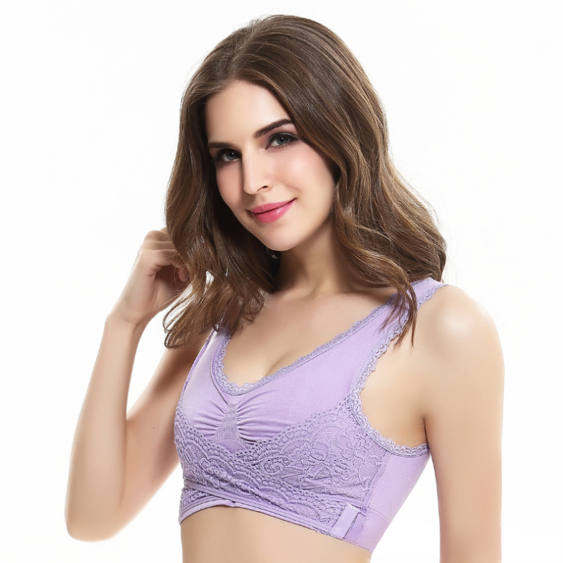 Icone™ LaceBra:  Fil Gratuit Devant Croix Dentelle Ascenseur Soutien-Gorge