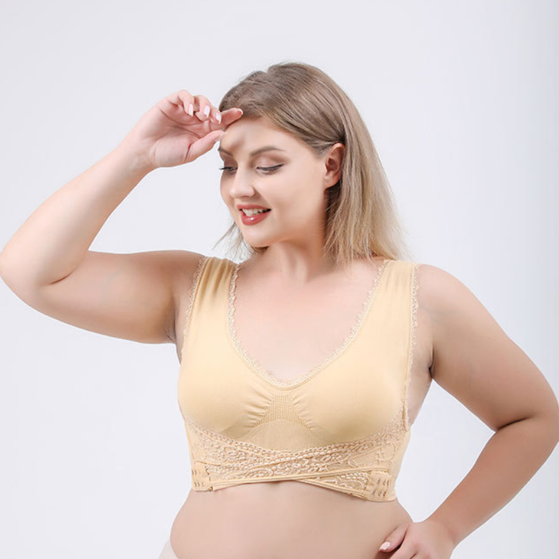 Icone™ LaceBra:  Fil Gratuit Devant Croix Dentelle Ascenseur Soutien-Gorge