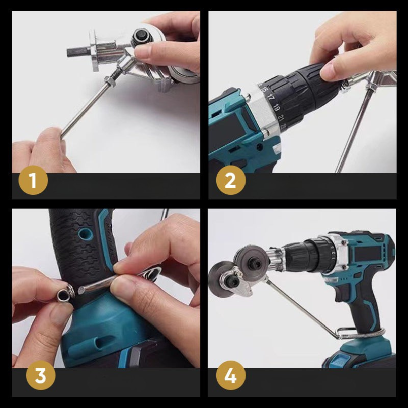 ShearCutter – Perceuse Electrique Pièce Jointe Métal Feuille Cutter Ensemble Universel