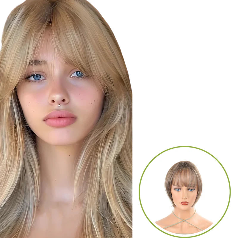 Rose® WigBangs 1+1 GRATUIT : Perruque Sans Couture Aspect Naturel Frange Prolongements