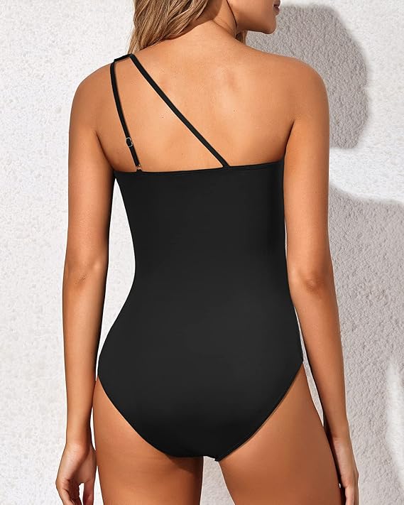Icone™ StylishSwimsuit: Côté Bretelle Une Épaule Style Courbe Ajuster Maillot De Bain