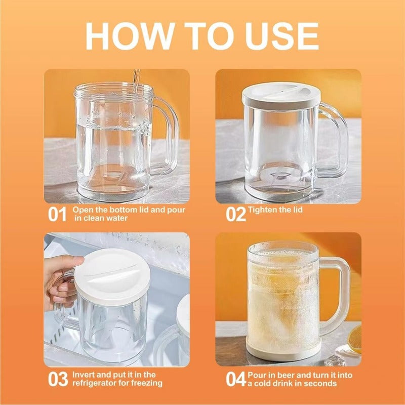 Globetrek° IceMug 1+1 GRATUIT: Double Couche Refroidissement Rapide Congélateur Tasse