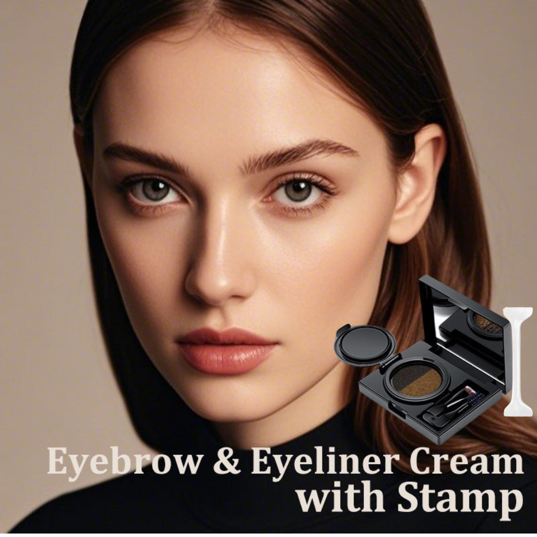EyeStamp 1+1 GRATUIT - Ensemble De Tampons Crème Pour Sourcils Et Eye-Liner Double Couleur
