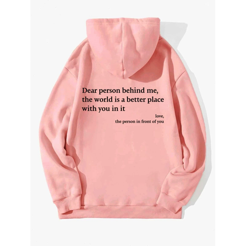 Icone™ DearHoodie: Sweat A Capuche Avec Message Imprimé A L'avant Et A L'arrière