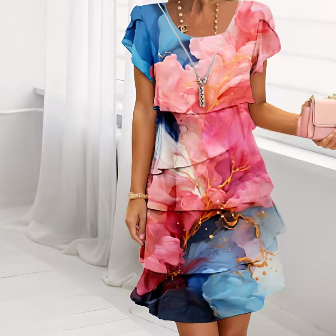 Icone™ SpringDress: Robe Printemps Fleurie Cascade Élégante Pour Femmes