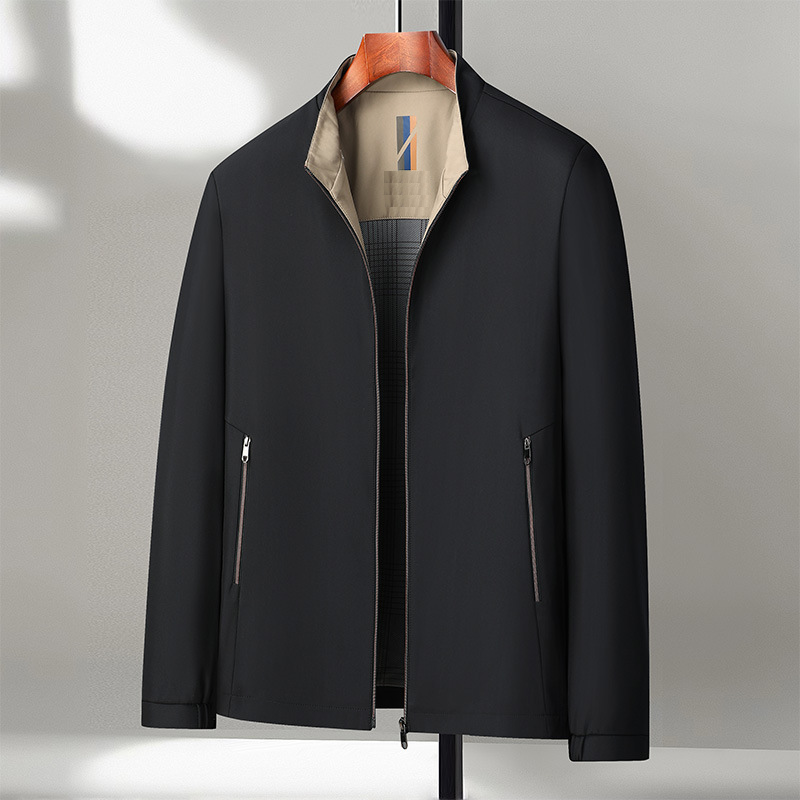 Icone™ CasualJacket: Debout Collier Occasionnel Fermeture Éclair Veste Pour Hommes