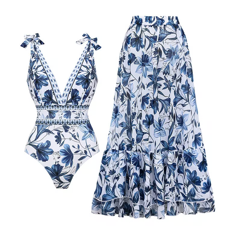 Icone™ BloomSet: Stylé Et Confortable Floraison Florale Maillot De Bain Avec Jupe