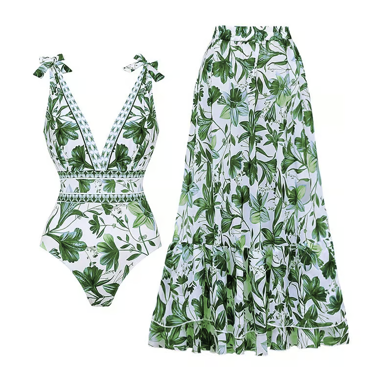 Icone™ BloomSet: Stylé Et Confortable Floraison Florale Maillot De Bain Avec Jupe