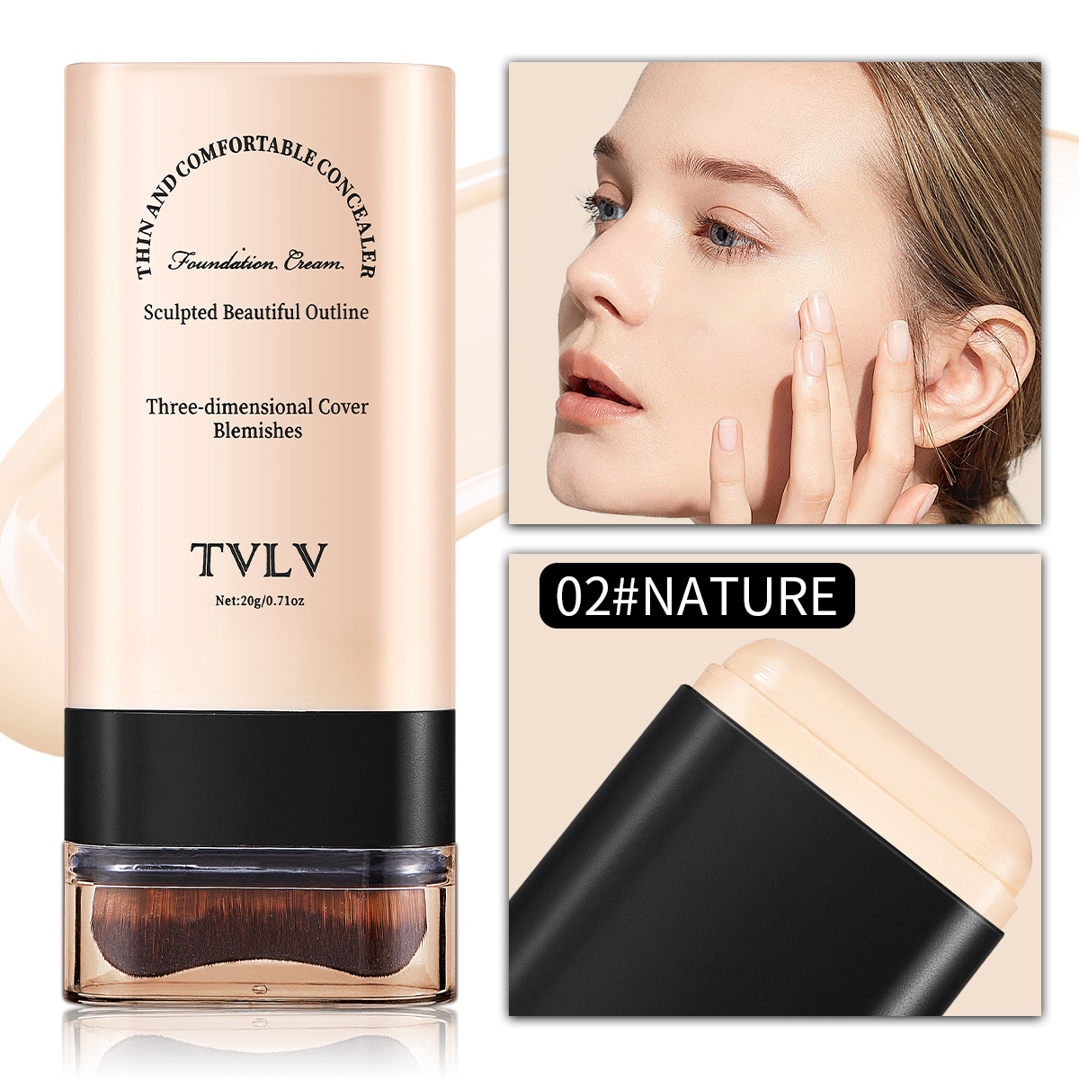 FoundationStick 1+1 GRATUIT: Lisse Naturelle Couvrance Fond De Teint Stick Sur Le Aller
