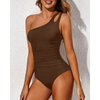 Icone™ StylishSwimsuit: Côté Bretelle Une Épaule Style Courbe Ajuster Maillot De Bain