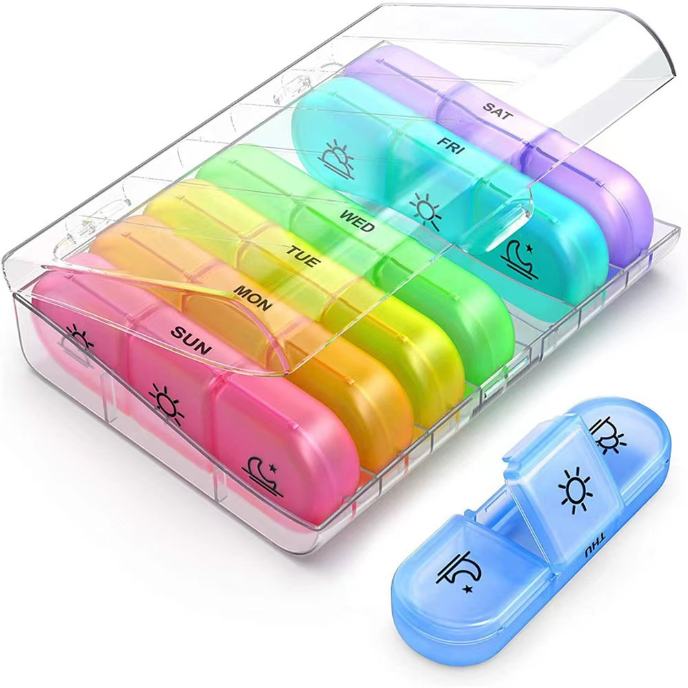 PillOrganizer 1+1 GRATUIT : Organisateur De Pilules Portable Rangement De Médicaments Quotidien Et Hebdomadaire
