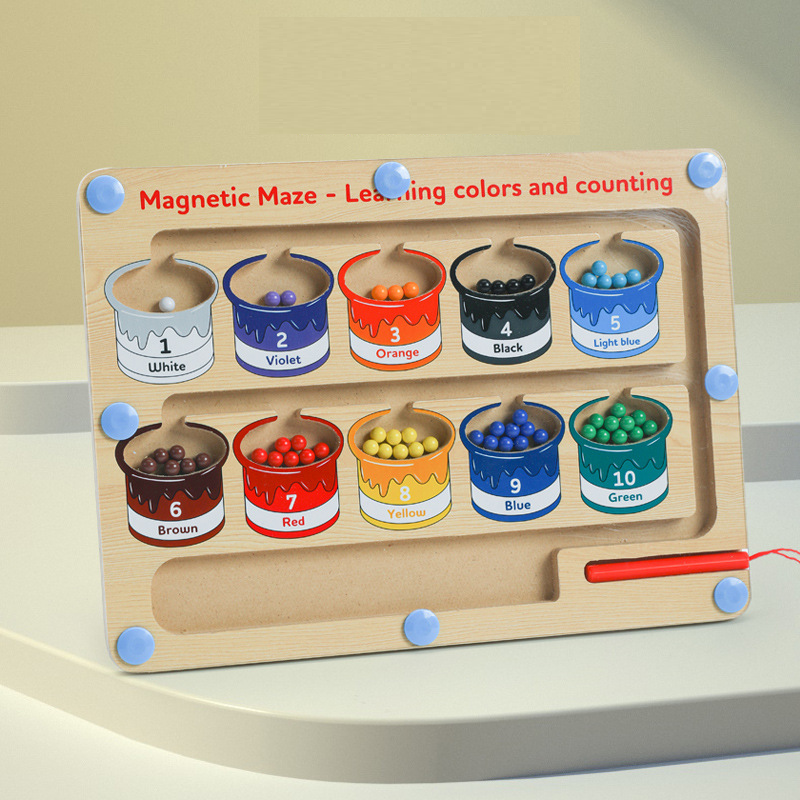 Kletshuts™ MagneticMaze - Jouet Labyrinthe De Couleurs Et De Chiffres