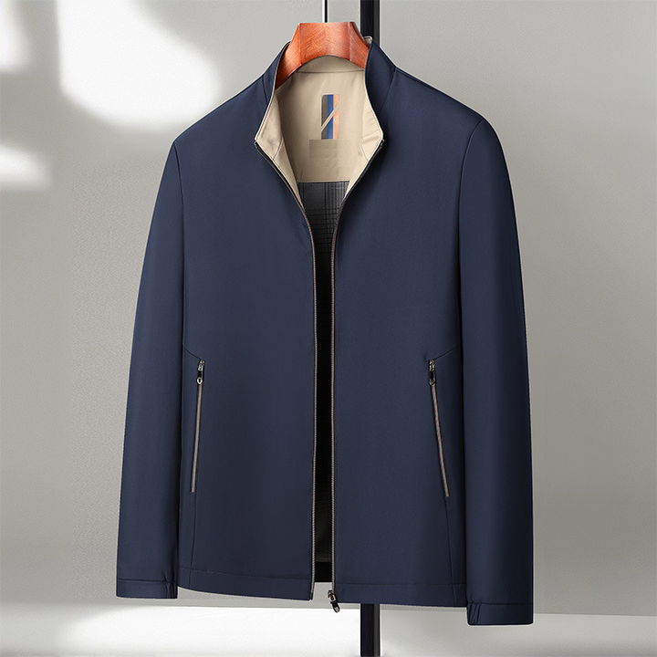 Icone™ CasualJacket: Debout Collier Occasionnel Fermeture Éclair Veste Pour Hommes