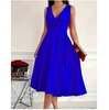 Icone™ ElegantDress: Col En V Femme Élégante Robe Avec Ceinture