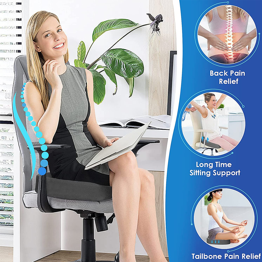 SeatRelief – Coussin De Siège En Mousse À Mémoire De Forme Pour Le Soulagement Du Coccyx