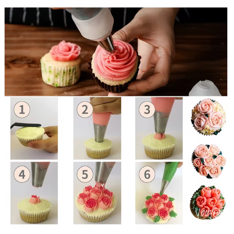 Globetrek° PipingTip: Acier Inoxydable Gâteau Et Pâtisserie Décoration Piping Conseil Ensemble