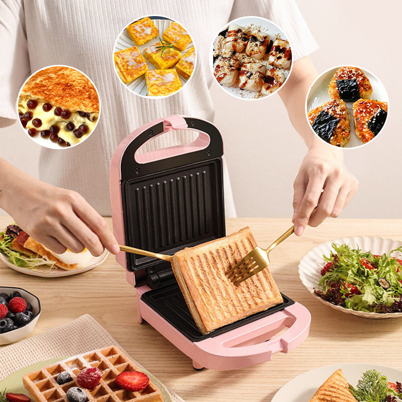 Globetrek° SandwichMaker: Mini Grille-Pain Electrique Le Petit-Déjeuner Et Appareil A Sandwichs