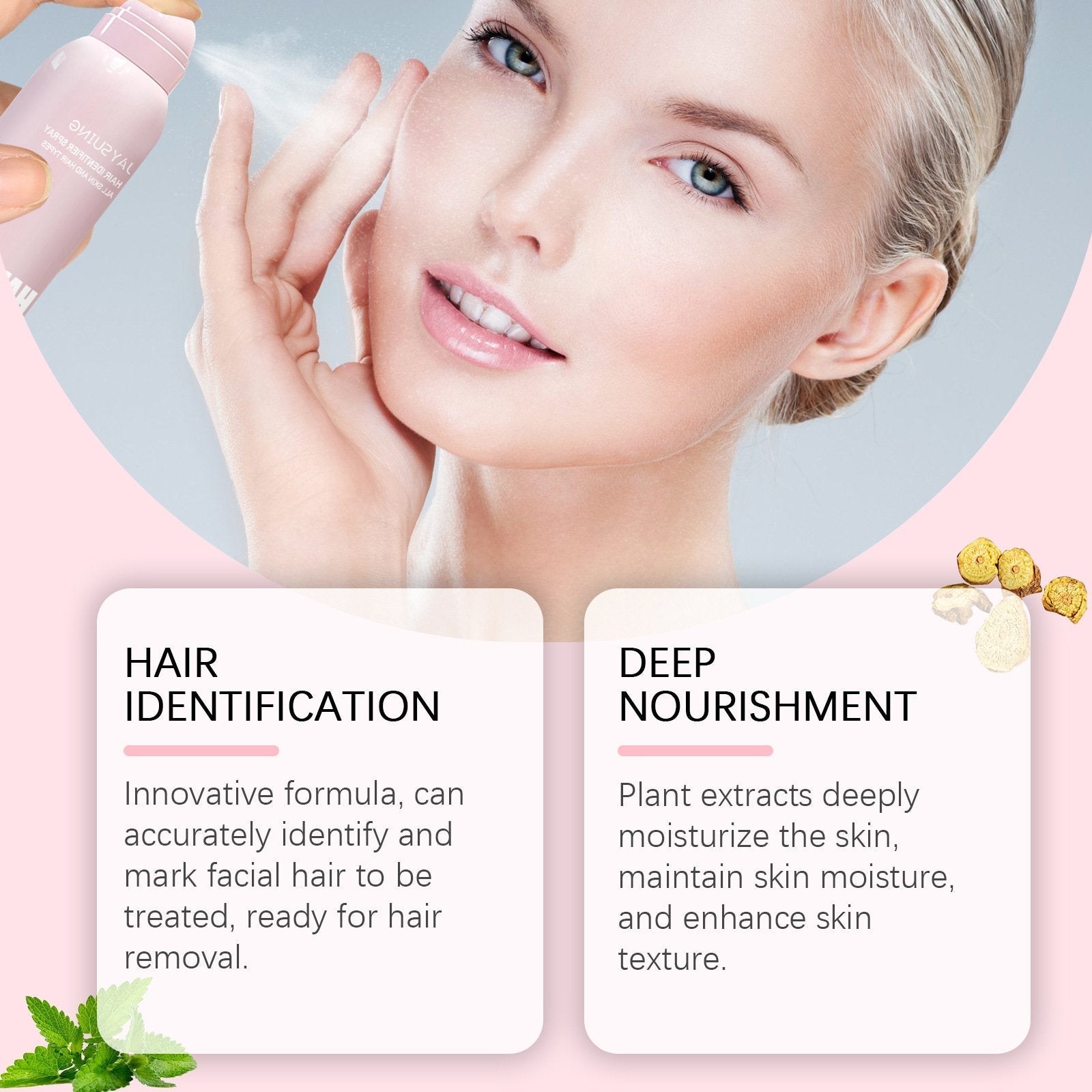 HairIdentifier 1+1 GRATUIT: Facile À Utiliser Poils Du Visage Identificateur Spray Avec Rasoirs