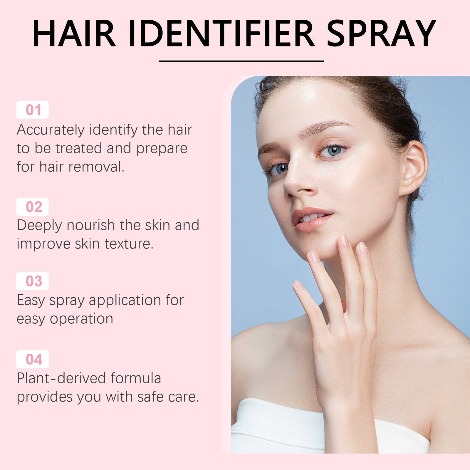 HairIdentifier 1+1 GRATUIT: Facile À Utiliser Poils Du Visage Identificateur Spray Avec Rasoirs