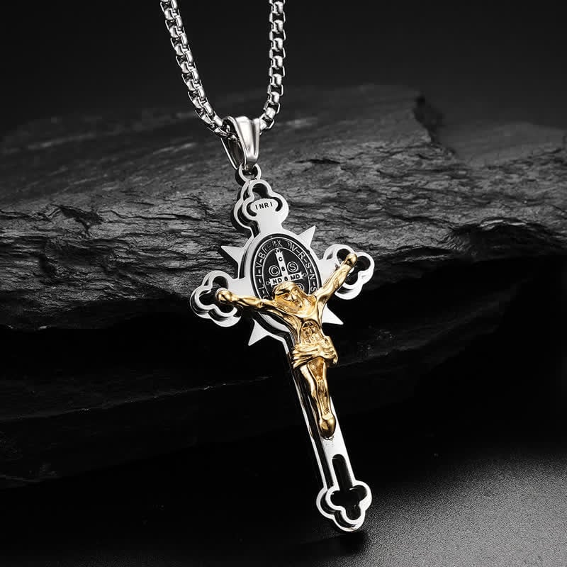 Jewelance™ CrossProtection 1+1 GRATUIT : Protection Spirituelle Croix Pendentif Collier Avec Coffret Cadeau