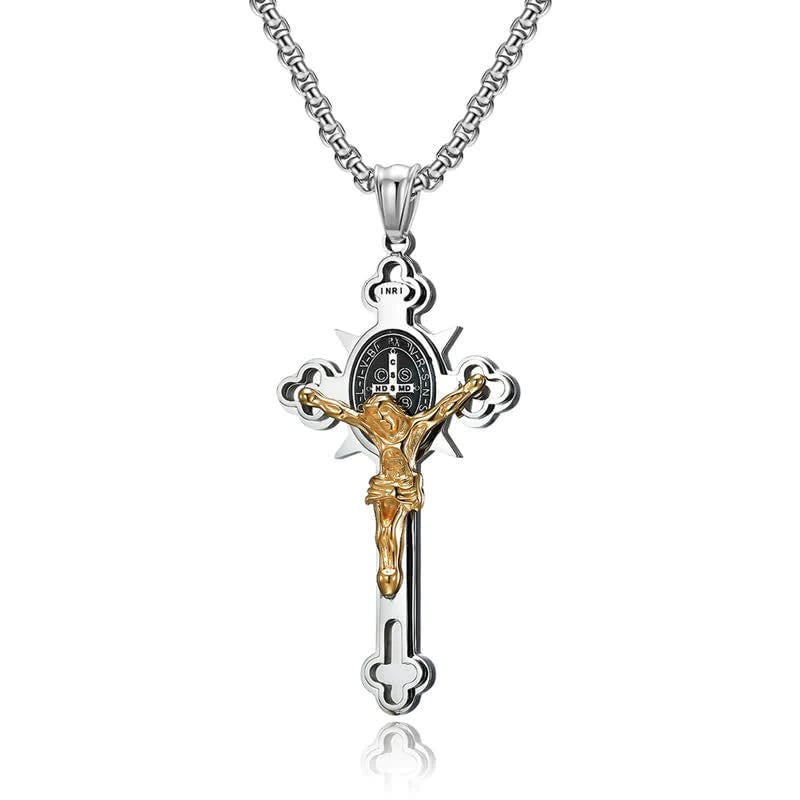 Jewelance™ CrossProtection 1+1 GRATUIT : Protection Spirituelle Croix Pendentif Collier Avec Coffret Cadeau