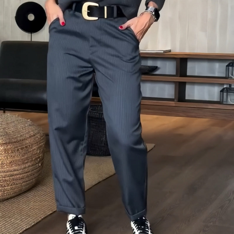 Icone™ ClassyPants: Classique Coupe Droite Taille Haute Pantalon Pour Femmes