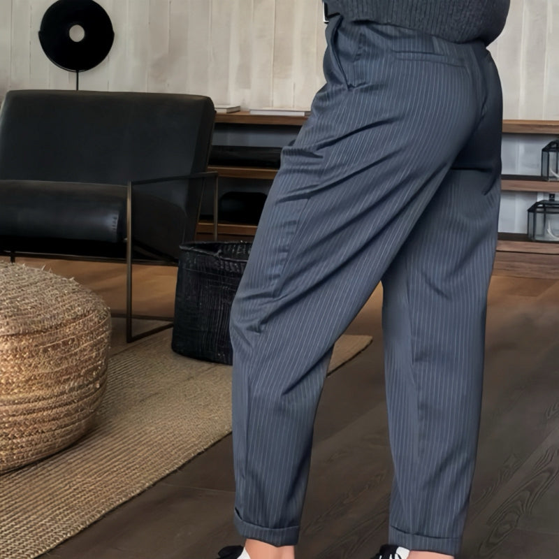 Icone™ ClassyPants: Classique Coupe Droite Taille Haute Pantalon Pour Femmes